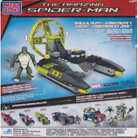 MEGA BLOKS THE AMAZING SPIDER MAN 91338 LIZARD SEWER SPEEDER