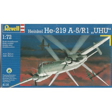 modellino in plastica scala 1 : 72 REVELL 4127 HEINKEL HE 219 " UHU "  nuovo con scatola aperta