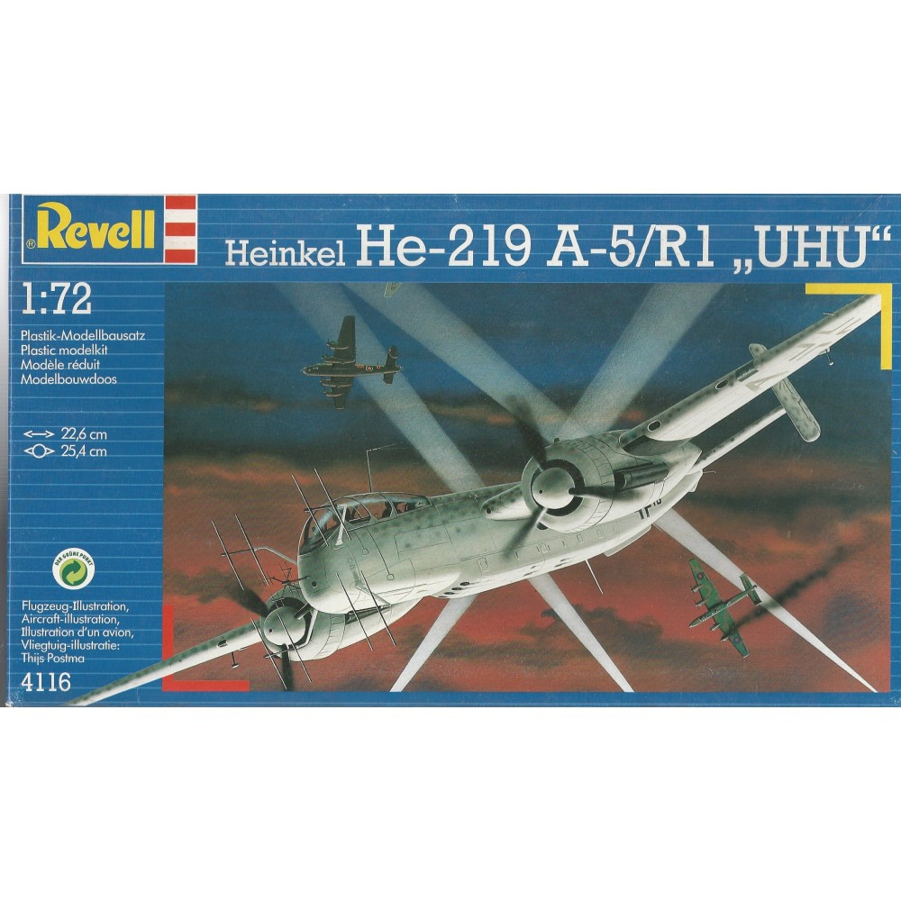 plastic model kit scale 1 : 72 REVELL 4127 HEINKEL HE 219 " UHU " new in open box