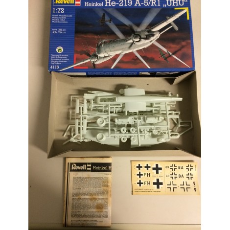 plastic model kit scale 1 : 72 REVELL 4127 HEINKEL HE 219 " UHU " new in open box