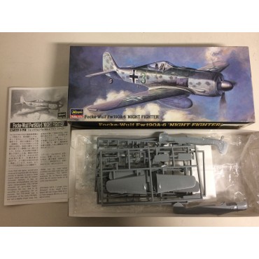 modellino in plastica HASEGAWA 51305 FOCKE WULF FW 190 A-8 NACHT JAGER scala 1: 72 nuovo in scatola  aperta