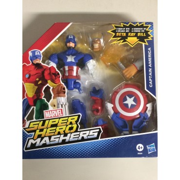 MARVEL SUPER HEROES  MASHERS CAPTAIN AMERICA ACTION FIGURE 6" 15 cm HASBRO B0694