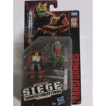 TRANSFORMERS MICROMASTERS 2" - 5 cm 2 PACK ACTION FIGURES AUTOBOT TOPSHOT & FLAK WFC S-6 AUTOBOT RESCUE PATROL Hasbro Tomy E3558