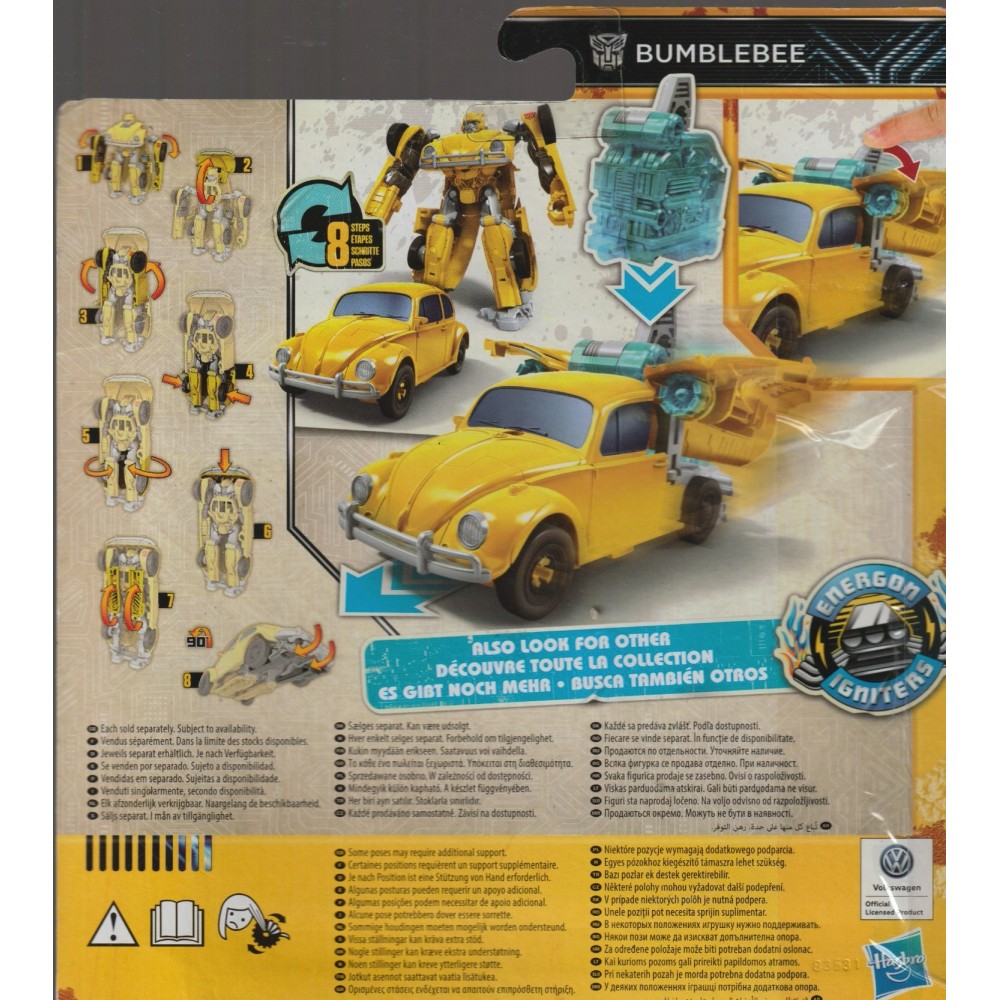 TRANSFORMERS 5 ACTION FIGURE BUMBLEBEE VW Hasbro E2094 BUMBLEBEE ENERGON IGNITERS POWER PLUS SERIES