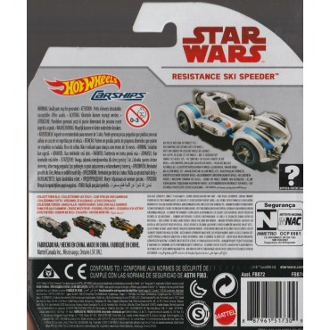 HOT WHEELS - STAR WARS  CARSHIPS  RESISTANCE SKI SPEEDER   single vehicle package  FBB74