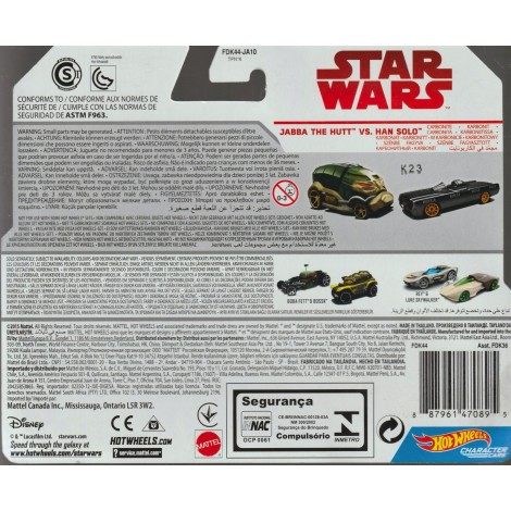 HOT WHEELS - STAR WARS  CHARACTER CAR BOBA FETT & BOSSK  two vehicles package Hasbro   FDK45