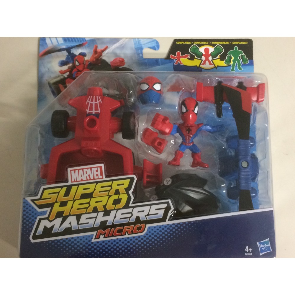 MARVEL SUPER HERO MASHERS MICRO SPIDER MAN - SPIDER MOBIL   figure + vehicle  pack B6684