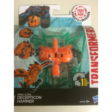 TRANSFORMERS ACTION FIGURE  damaged box 2,5" - 5 cm MINI CON DECEPTICON HAMMER  Robots in disguise Hasbro B4656