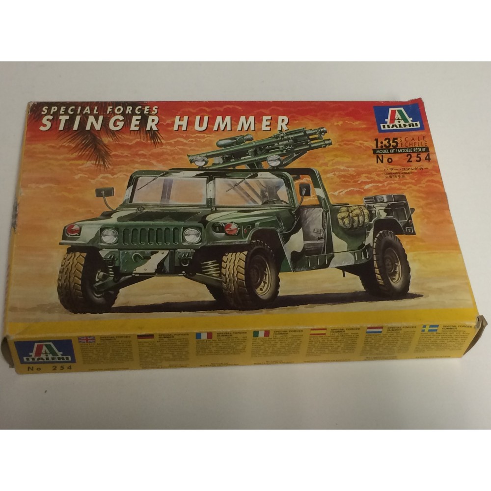 modellino in plastica  ITALERI N° 254 SPECIAL FORCES STINGER HUMMER scala 1: 35 nuovo in scatola  aperta e danneggiata