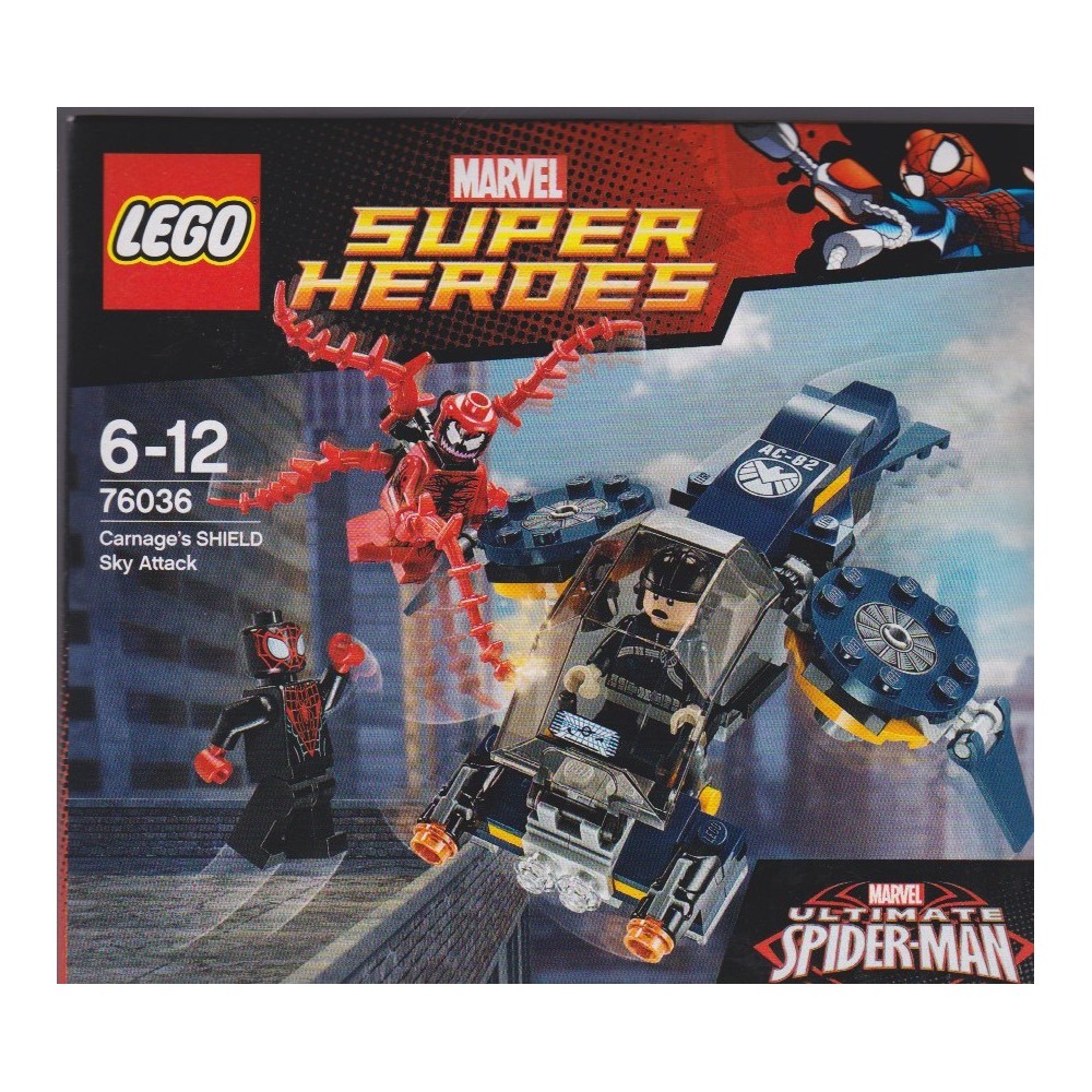 LEGO MARVEL SUPER HEROES SPIDER MAN  76036 CARNAGE E L'ATTACCO AEREO SHIELD