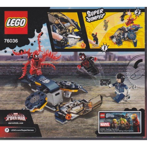 LEGO MARVEL SUPER HEROES SPIDER MAN 76036 CARNAGE'S SHIELD SKY ATTACK