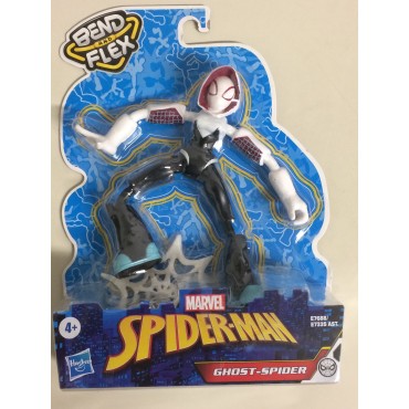 MARVEL SPIDER MAN BEND AND FLEX  GHOST SPIDER 15 cm ACTION FIGURE E7688 Hasbro