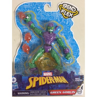 MARVEL SPIDER MAN BEND AND FLEX  GREEN GOBLIN WITH BOMBS 6" ACTION FIGURE E8973  Hasbro