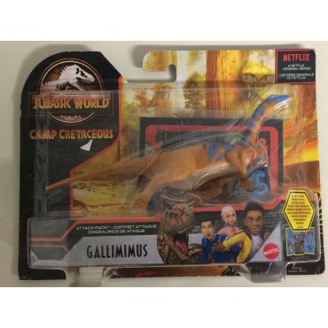 JURASSIC WOLRD ACTION FIGURE GALLIMINUS DINOSAUR ATTACK PACK  Camp Creataceous