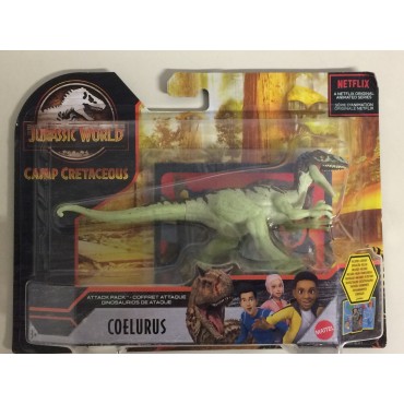 JURASSIC WOLRD ACTION FIGURE  COELURUS  DINOSAUR ATTACK PACK HBX 29Camp Creataceous