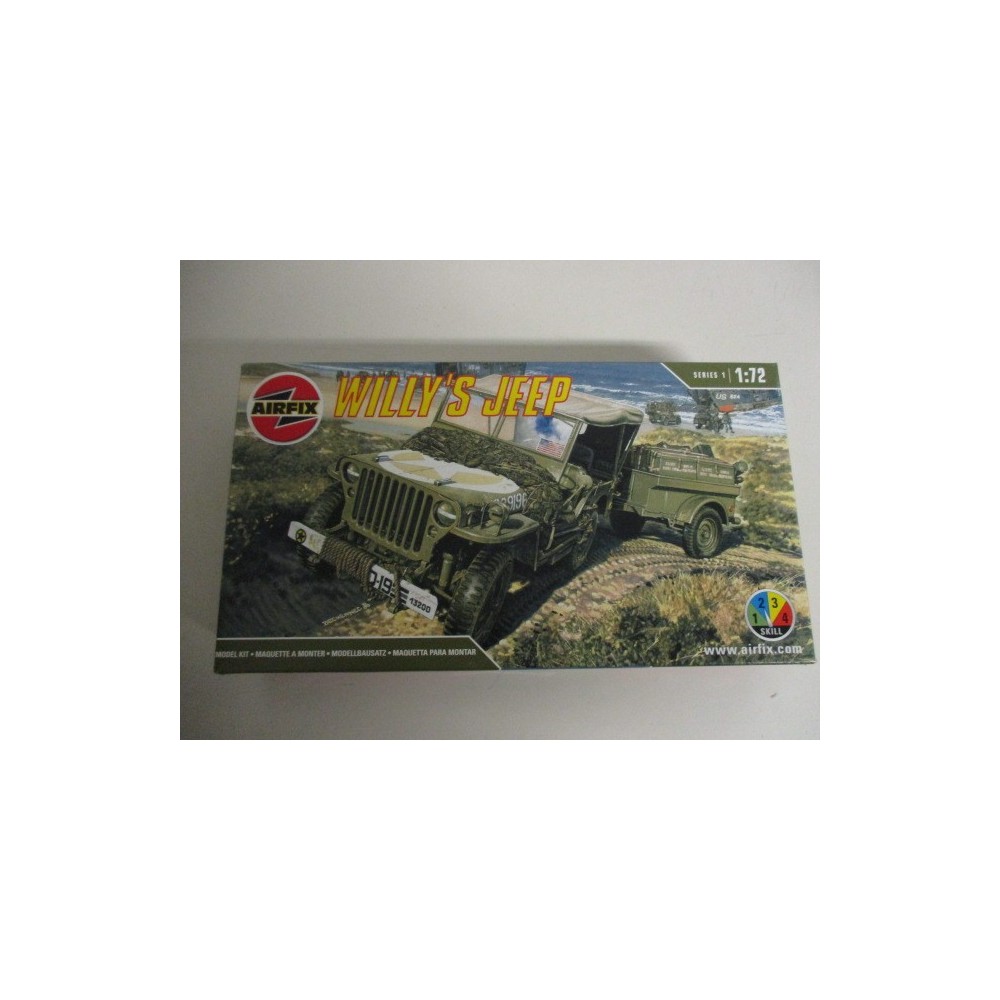 modellino in plastica da assemblare AIRFIX 01322 WILLY'S JEEP  scala 1: 72 nuovo in scatola aperta