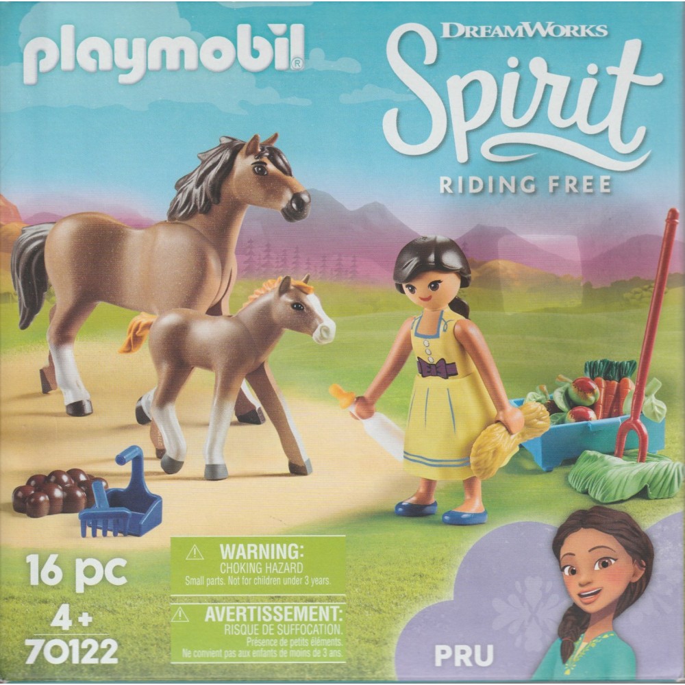 PLAYMOBIL SPIRIT RIDING FREE 70122 PRU WITH HORSE AND FOAL