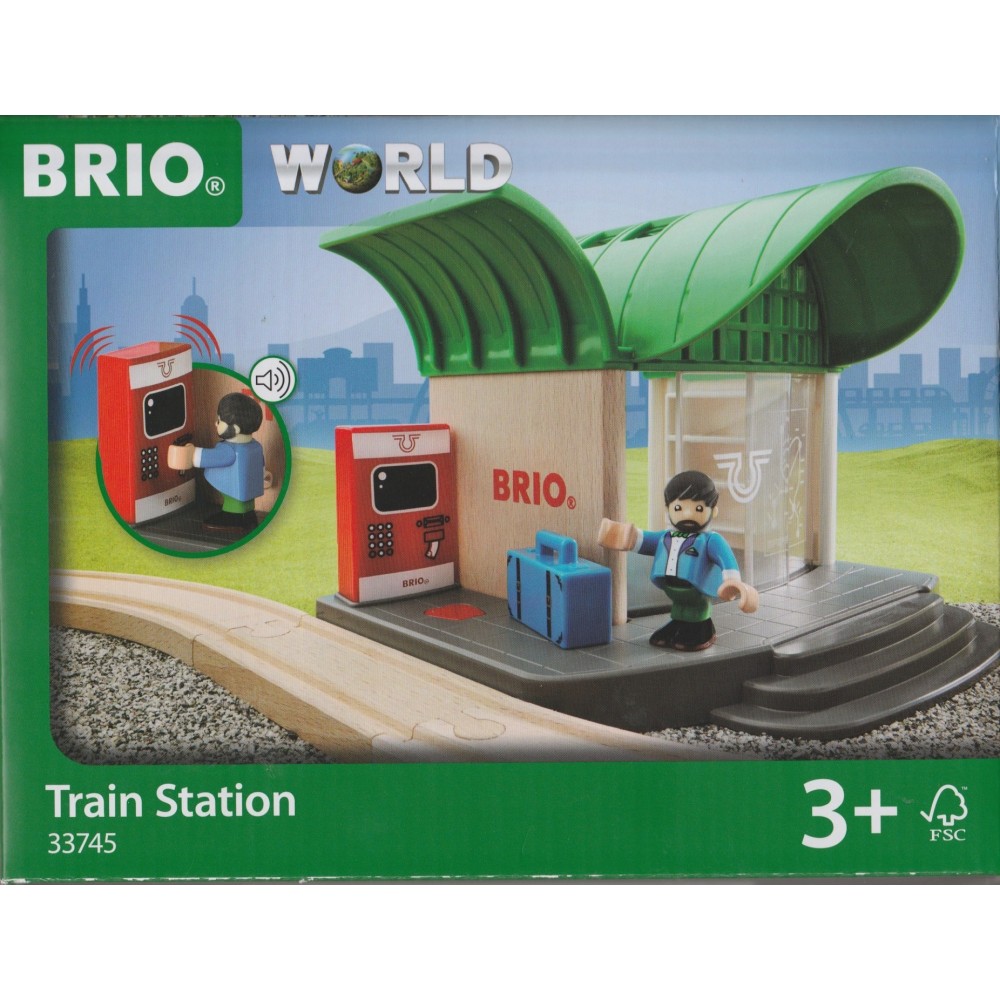 BRIO 33745 STAZIONE CON BIGLIETTERIA  WOODEN RAILWAY TRACK SYSTEM