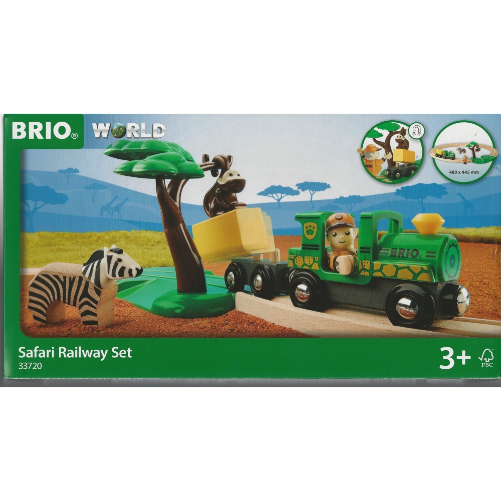 BRIO World Wooden Railway Train Set Safari Train by Brio