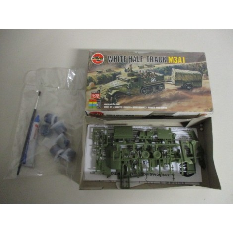 modellino in plastica da assemblare AIRFIX WHITE HALF TRACK M3A1 scala 1: 72 nuovo in scatola danneggiata ed aperta