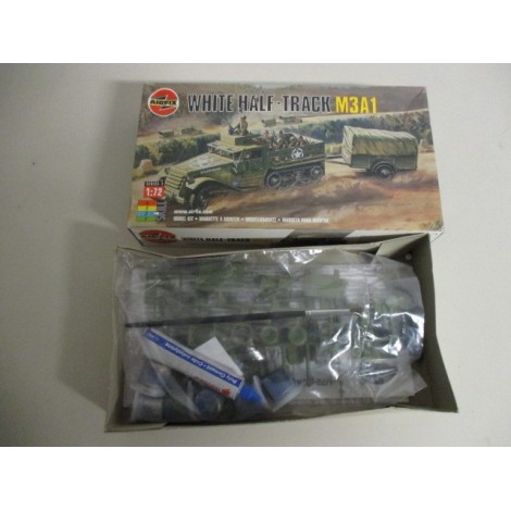 modellino in plastica da assemblare AIRFIX WHITE HALF TRACK M3A1 scala 1: 72 nuovo in scatola danneggiata ed aperta