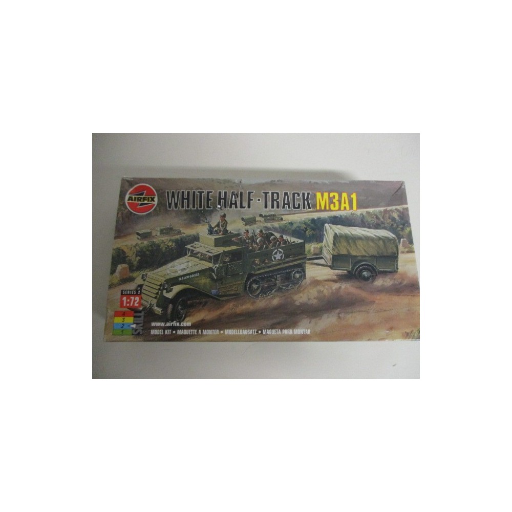 modellino in plastica da assemblare AIRFIX WHITE HALF TRACK M3A1 scala 1: 72 nuovo in scatola danneggiata ed aperta