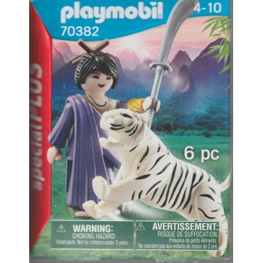 PLAYMOBIL SPECIAL PLUS 70382 GUERRIERA NINJA CON TIGRE BIANCA