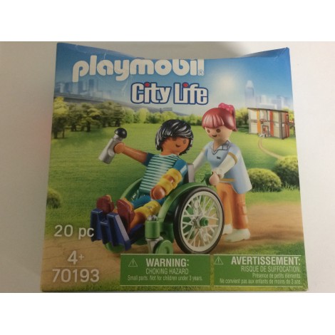 PLAYMOBIL CITY LIFE 70193 PAZIENTE CON SEDIA A ROTELLE