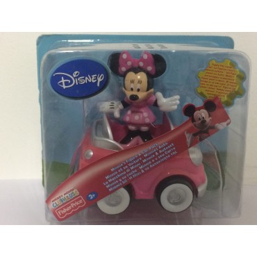 MINNIE'S FIGURE & CAR PACK 3.5" - 8 cm  MICKEY MOUSE CLUBHOUSE   Fisher price T3219