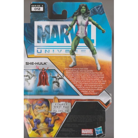 SHE-HULK MARVEL UNIVERSE ACTION FIGURE  3.75" - 9 CM SERIE 4  HASBRO 38024