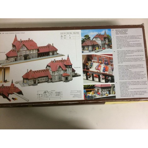 FALLER H0 116 SCHWARZBURG STATION plastic model kit New in open - damaged box