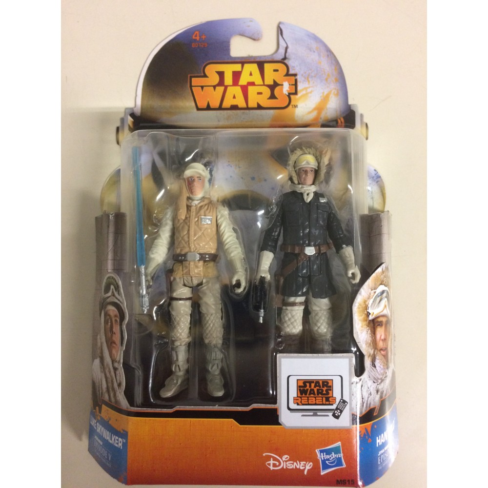 STAR WARS 3.75" - 9 cm ACTION FIGURE LUKE SKYWALKER - HAN SOLO HOTH OUTFIT double pack Hasbro  MS 15