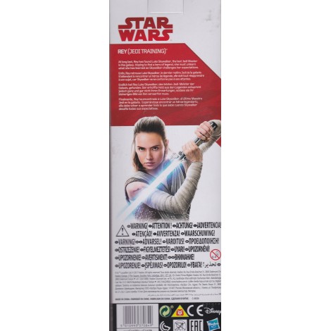 STAR WARS ACTION FIGURE 12 " - 30 cm REY ( JEDI TRAINING ) WITH LIGHTSABER HASBRO C1430 / C1429