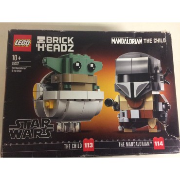 LEGO BRICKHEADZ STAR WARS  75317 damaged box  THE MANDALORIAN AND THE CHILD