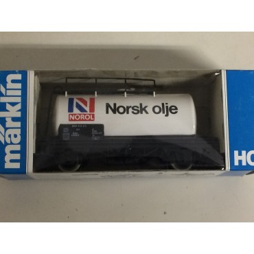 MARKLIN scale H0 4560 NOROL - NORSK OLJE TANK WAGON used with original box