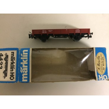 MARKLIN 4423 OPEN FREIGHT WAGON - LOW BOARD WAGON scala H0 usato con scatola originale