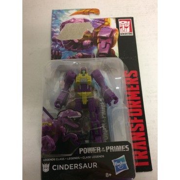 TRANSFORMERS ACTION FIGURE damaged package 3.75" - 9 cm  POWER OF THE PRIMES CINDERSAUR Hasbro E1160