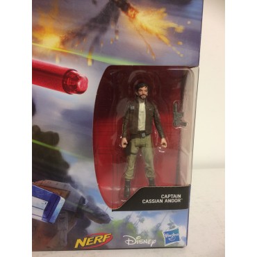 STAR WARS REBEL U WING FIGHTER w. CASSIAN ANDOR 3.75" ACTION FIGURE incl nerf shooter HASBRO B7101