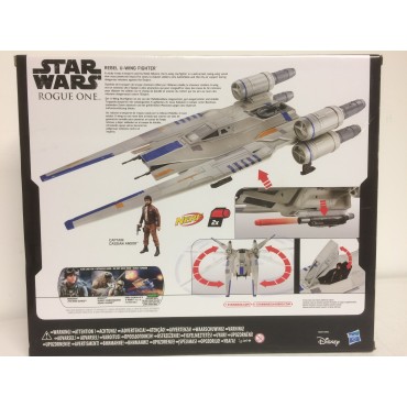 STAR WARS REBEL U WING FIGHTER w. CASSIAN ANDOR 9 cm ACTION FIGURE incl nerf shooter  HASBRO B7101