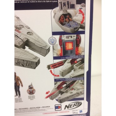 BATTLE ACTION MILLENIUM FALCON with 3 ACTION FIGURES & NERF SHOOTERS Hasbro B 3678